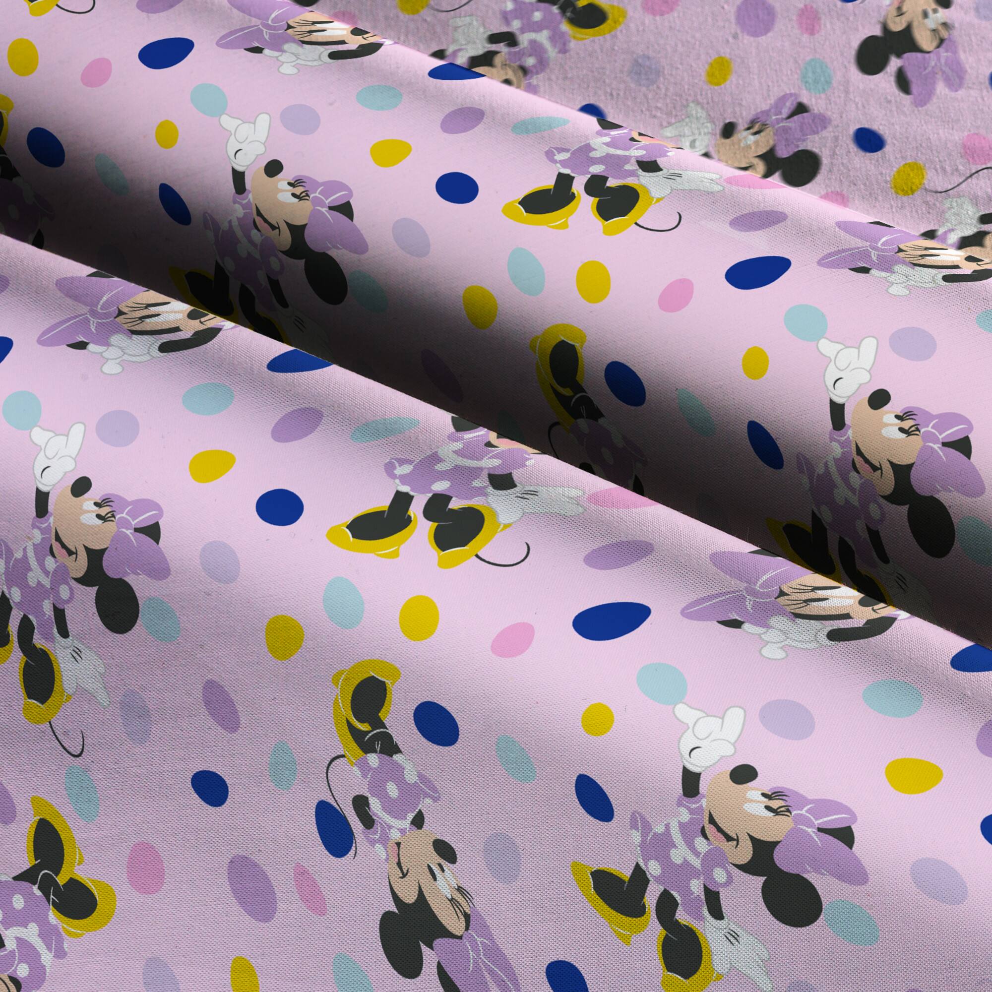 Disney® Minnie Mouse Pink & Purple Sweet Polka Dot Cotton Fabric